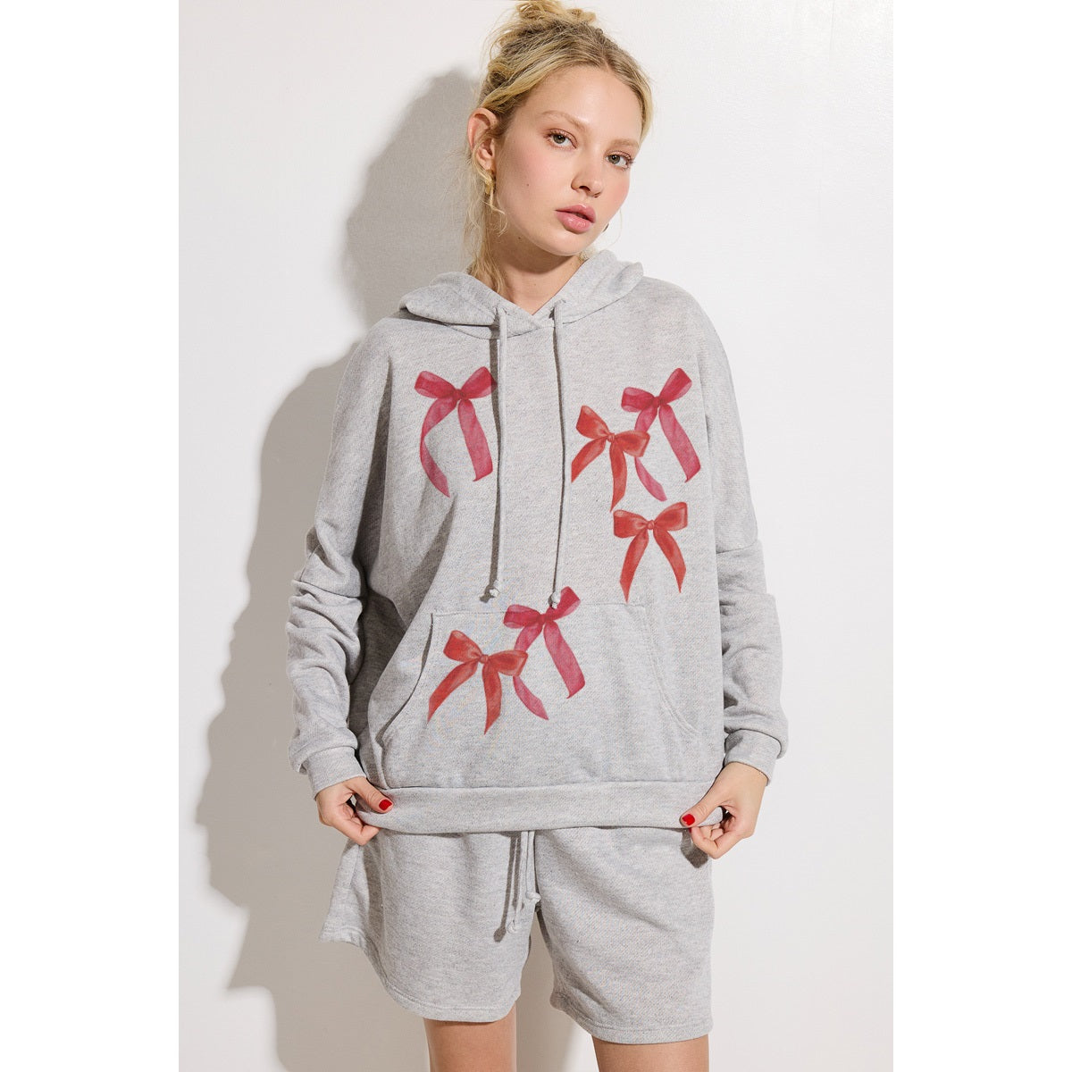 Lovely Bow Hoodie and Short Lounge Wear Set