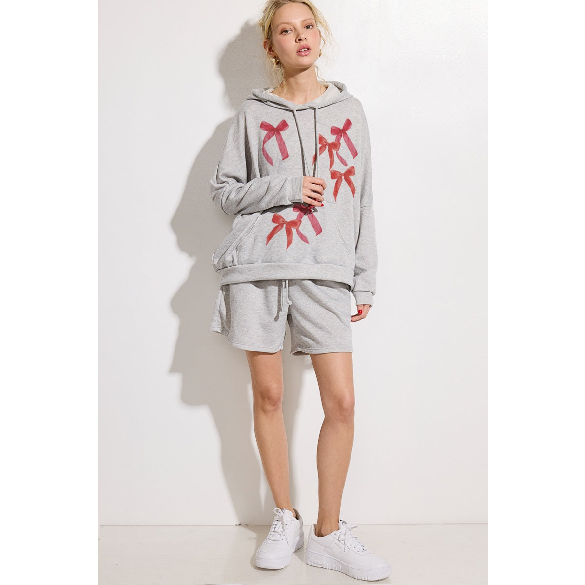 Lovely Bow Hoodie and Short Lounge Wear Set