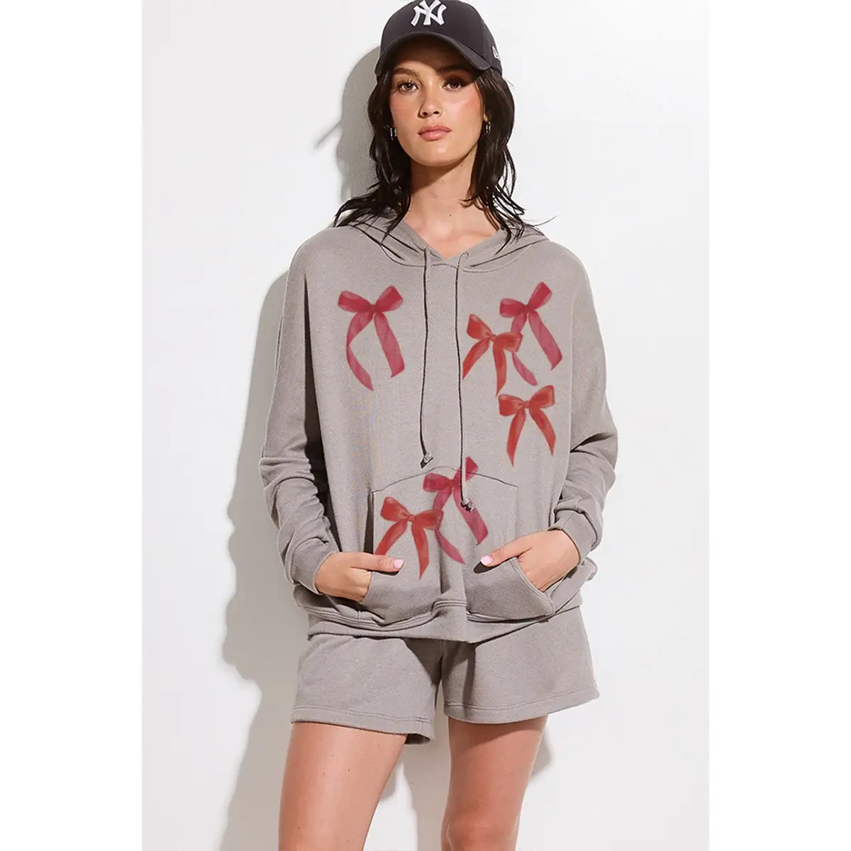 Lovely Bow Hoodie and Short Lounge Wear Set