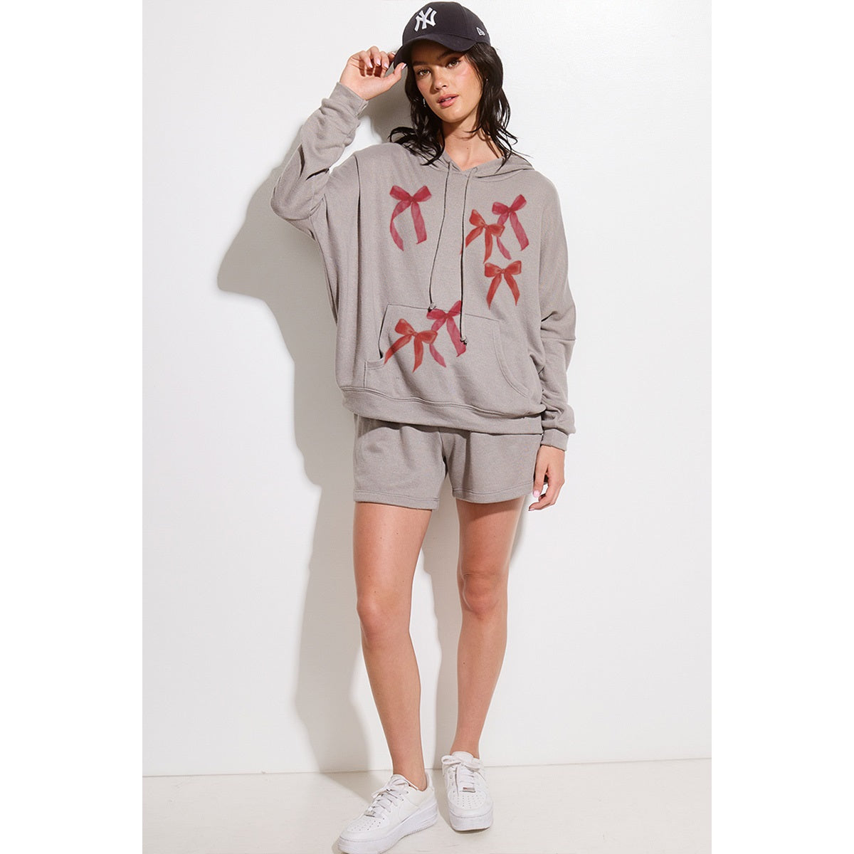 Lovely Bow Hoodie and Short Lounge Wear Set