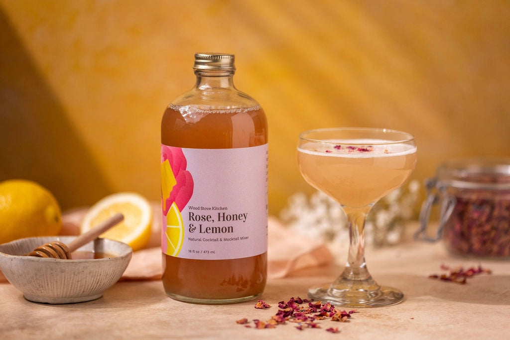 Rose Honey Lemon Cocktail Mixer and Mocktail Mixer, 16 Fl oz