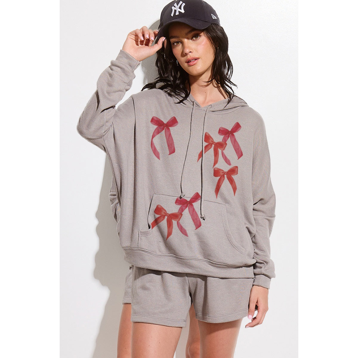 Lovely Bow Hoodie and Short Lounge Wear Set