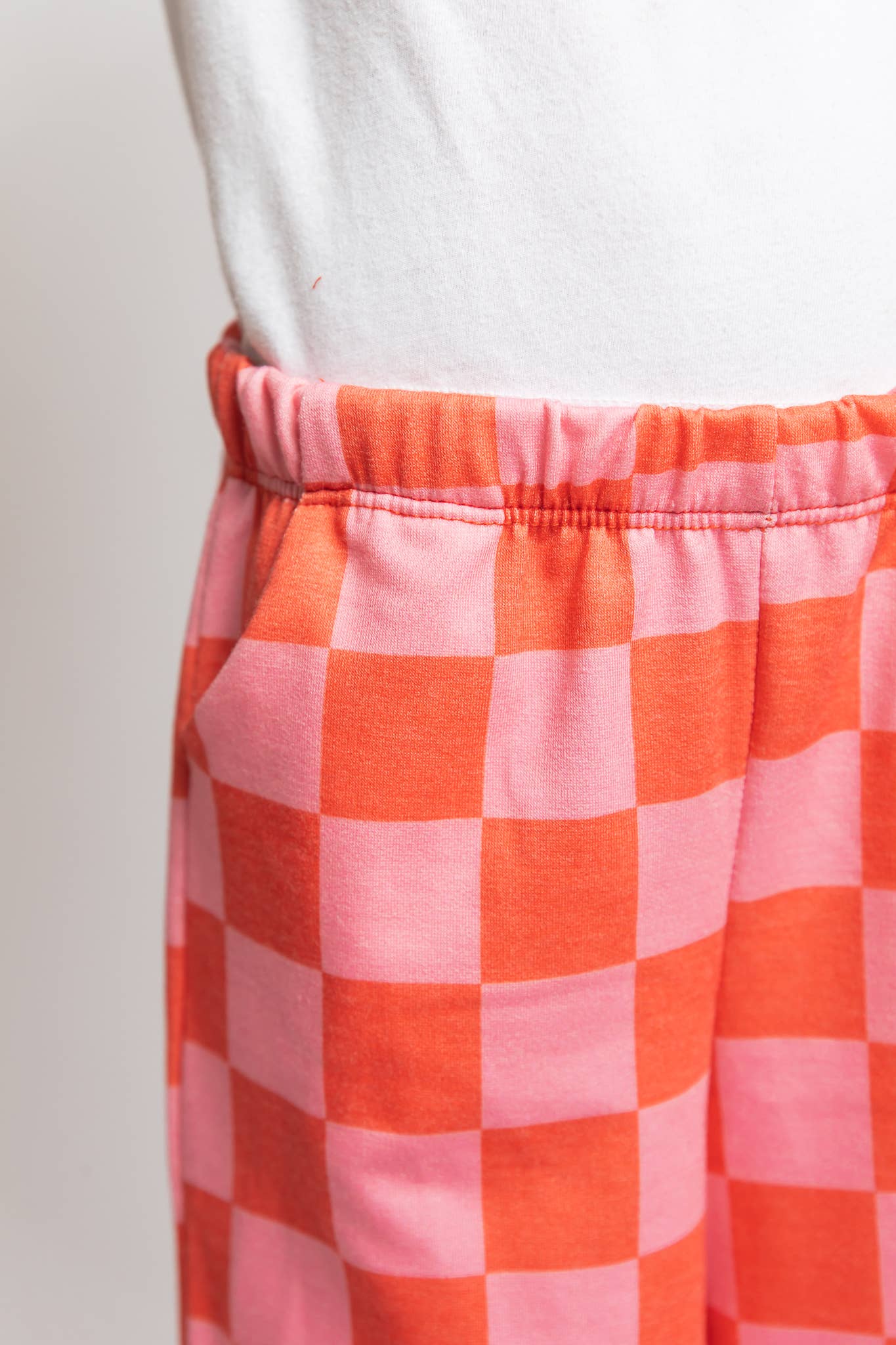 Kids High Waist Checkered Pant
