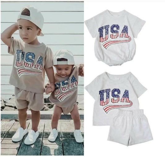 USA Romper/Short Set