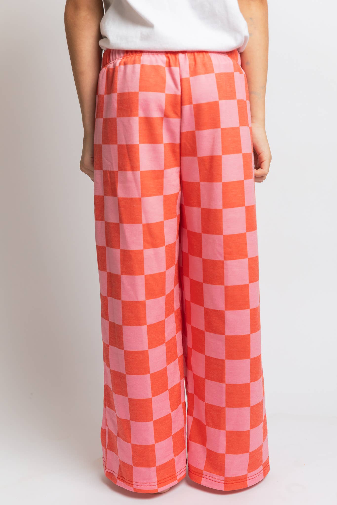 Kids High Waist Checkered Pant
