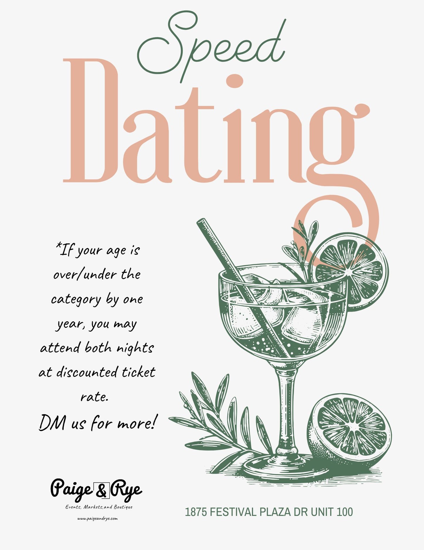 Speed Dating at Paige & Rye