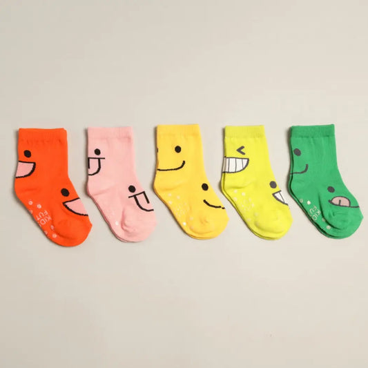 Kids' Funny Emotion Crew Socks Set