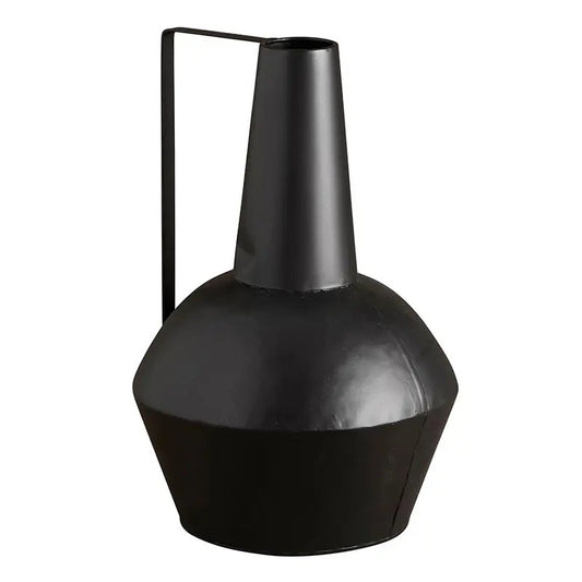 Matte Black Vase with Handle