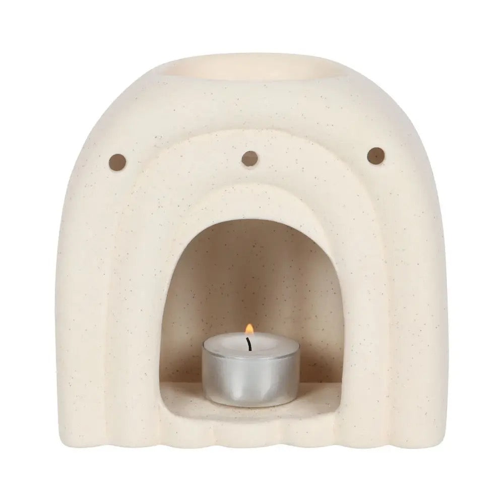 Minimalist Cream Speckle Arch Oil Burner and Wax Warmer