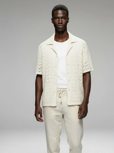 Men's Crotched Short Sleeve Shirt