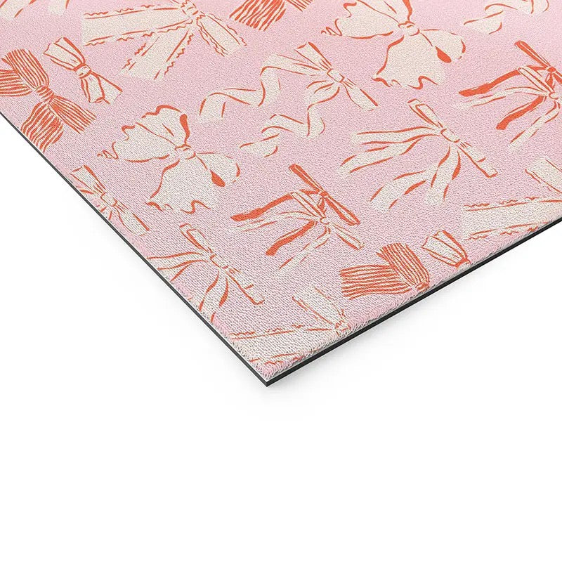 Bows in Pink and Cream Welcome Mat