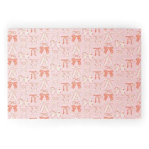 Bows in Pink and Cream Welcome Mat