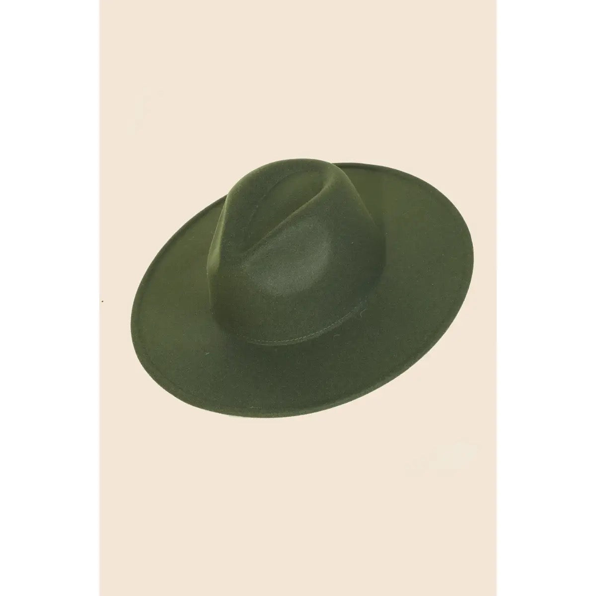 Flat Brim Fedora- Olive