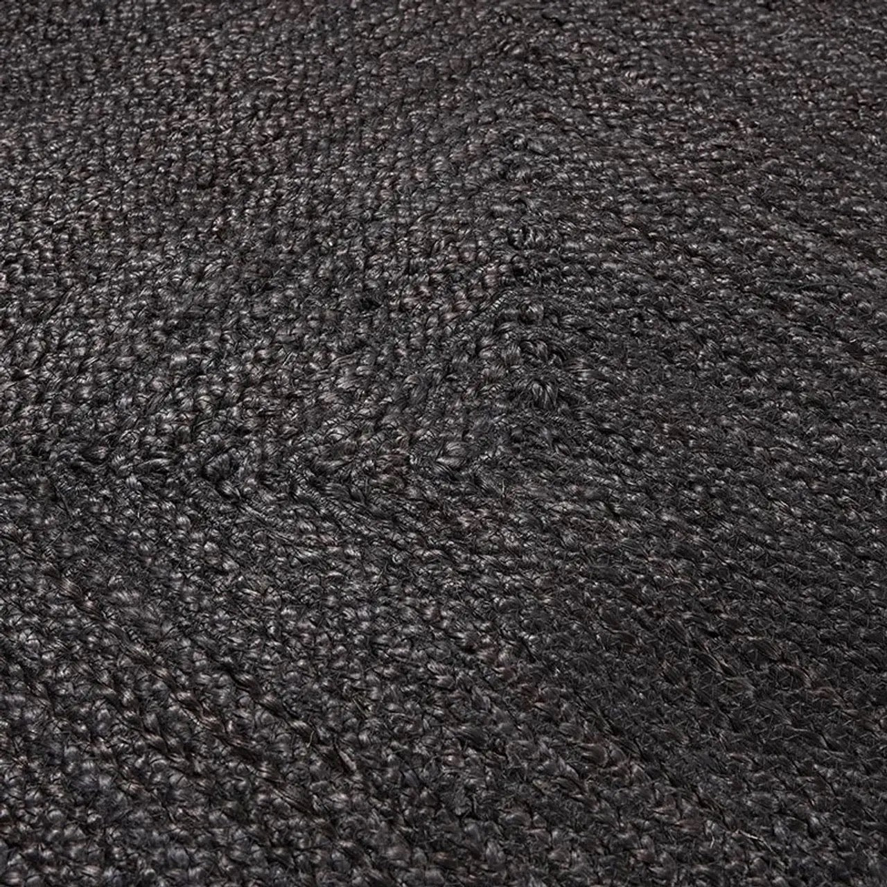 Black Jute Braided Rug