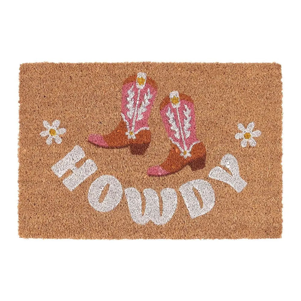 Natural Howdy Cowboy Boot Doormat