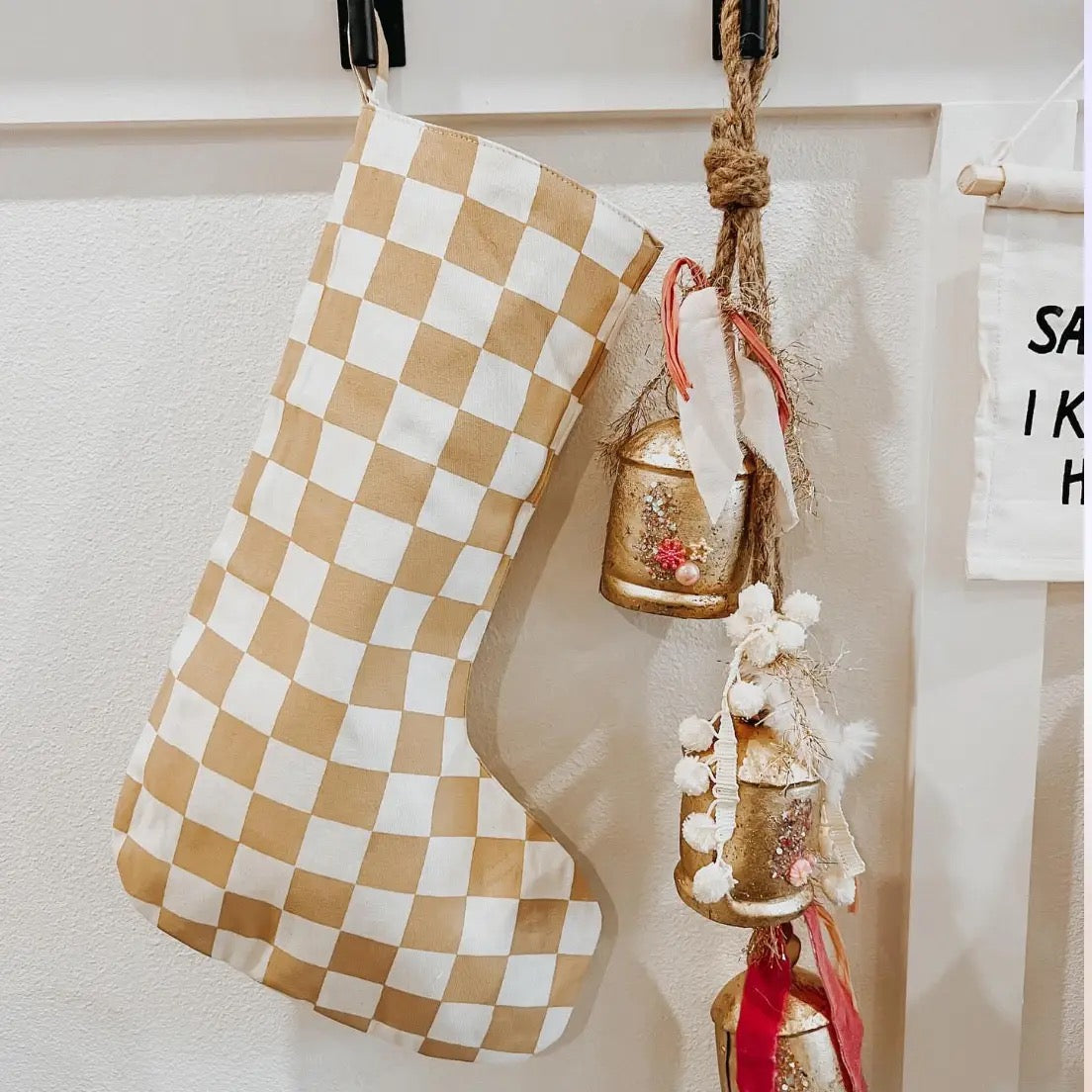 Stocking Checkered Taupe