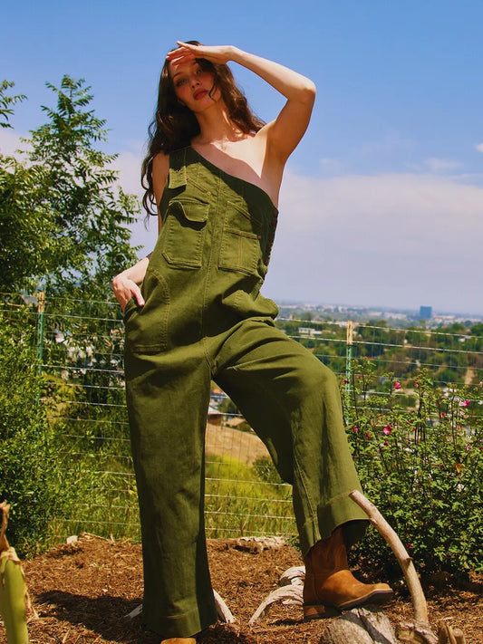 One-Shoulder Utility Overalls