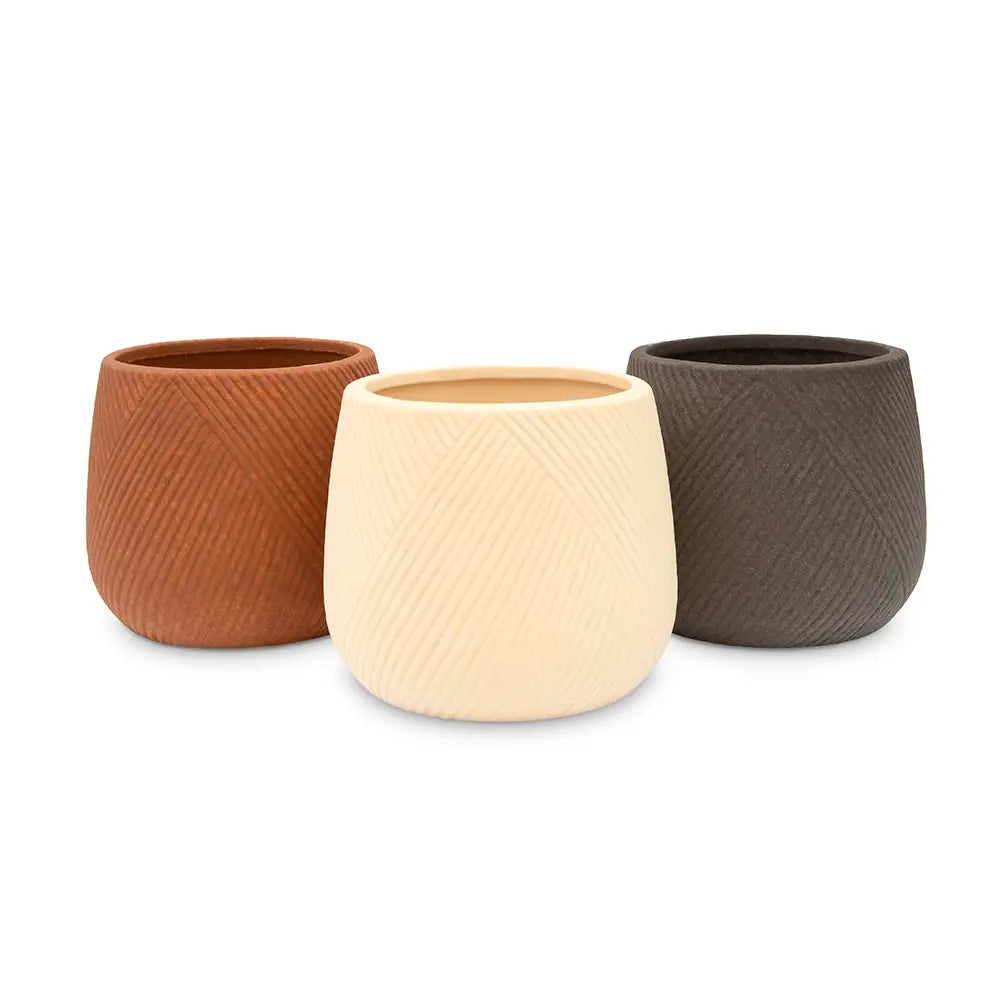 Small Decorative Indoor Ceramic Planters (Neutrals)