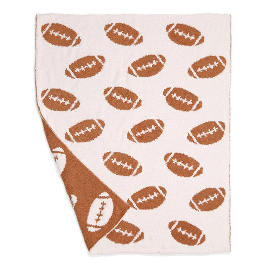 Football Patterned Reversible Kids Throw Blanket