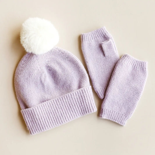 Knitted Beanie and Hand Warmers