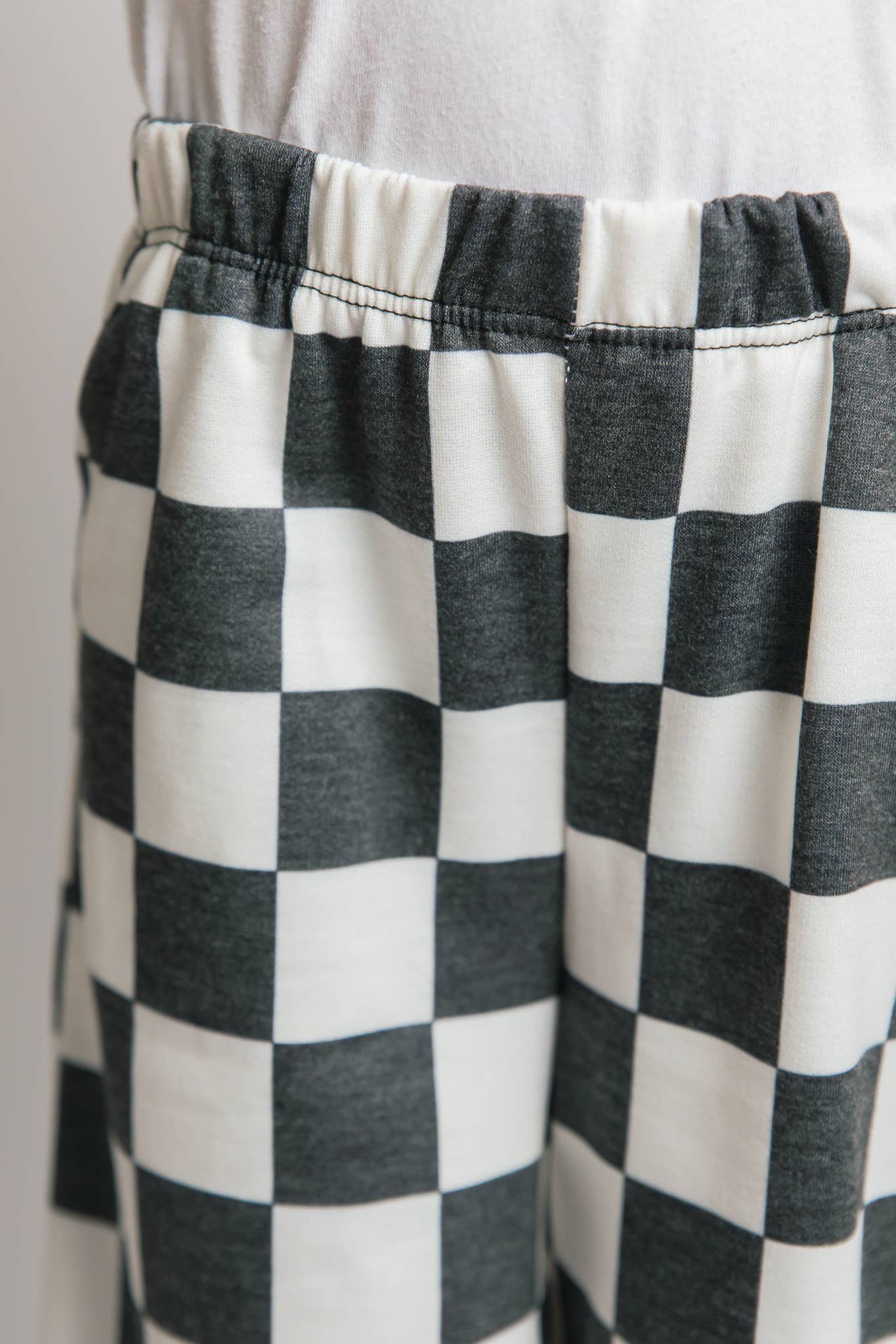 Kids High Waist Checkered Pant