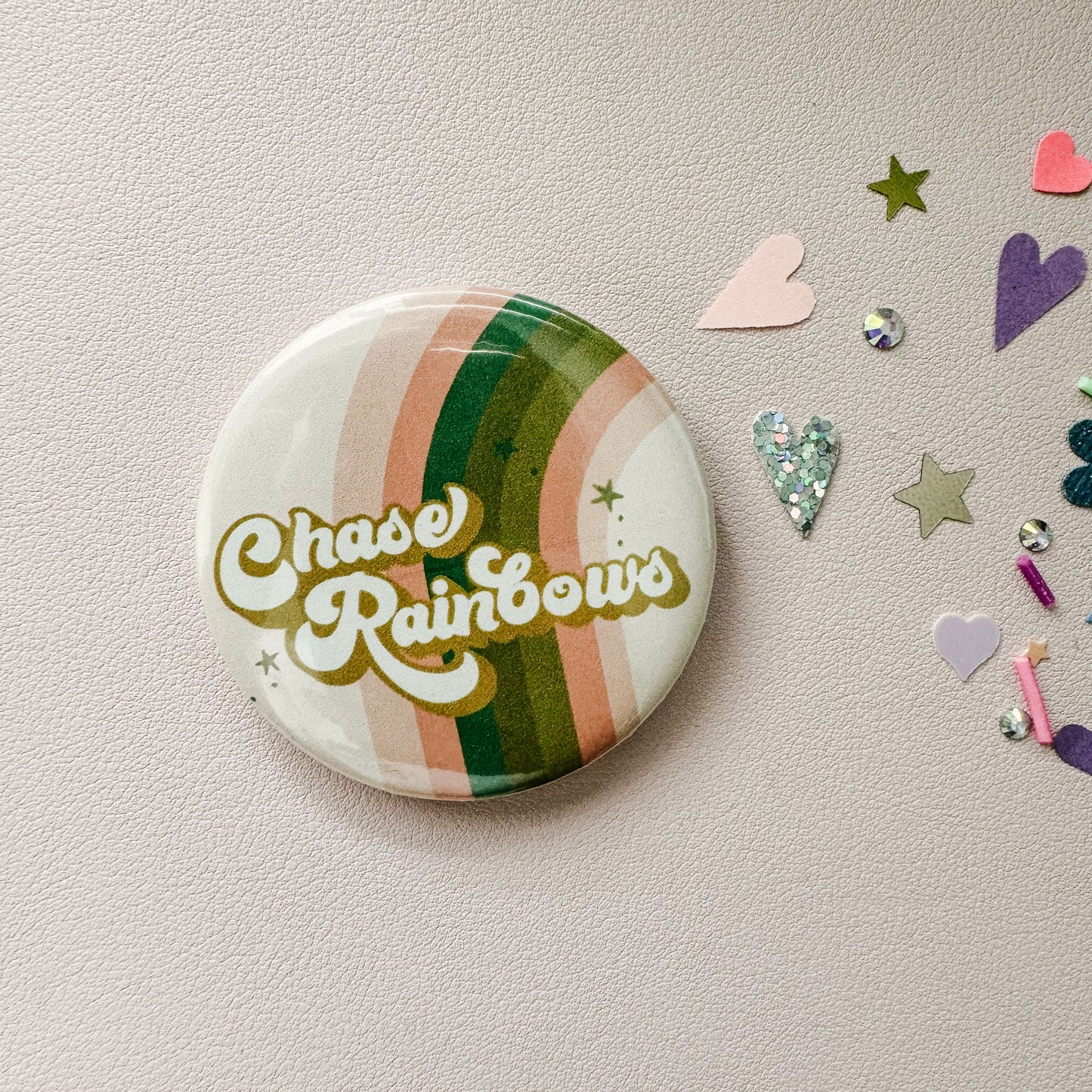 Chase Rainbows Button Pin