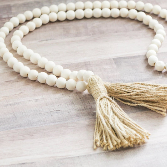 Wood Bead Garland with Tassels