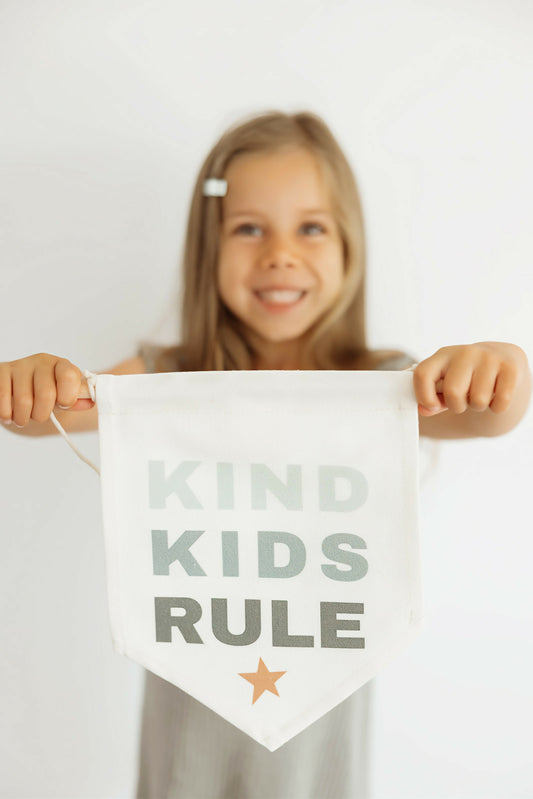 Kind Kids Rule Pennant Banner