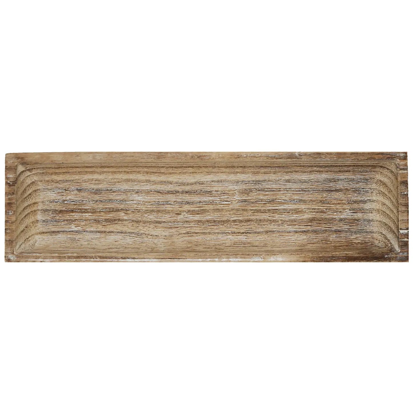 Rectangular Wood Decorative Tray - Rustic - 14x4"