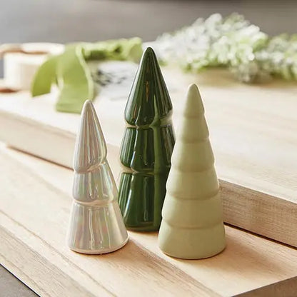 Holiday Ceramic Tree Set - Green