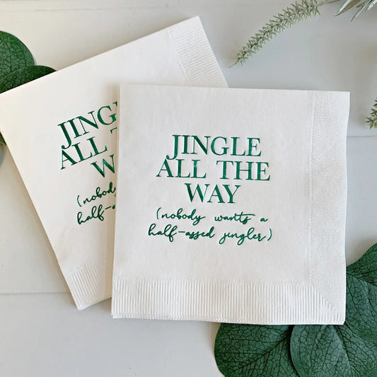 Jingle All the Way Cocktail Napkins -Green