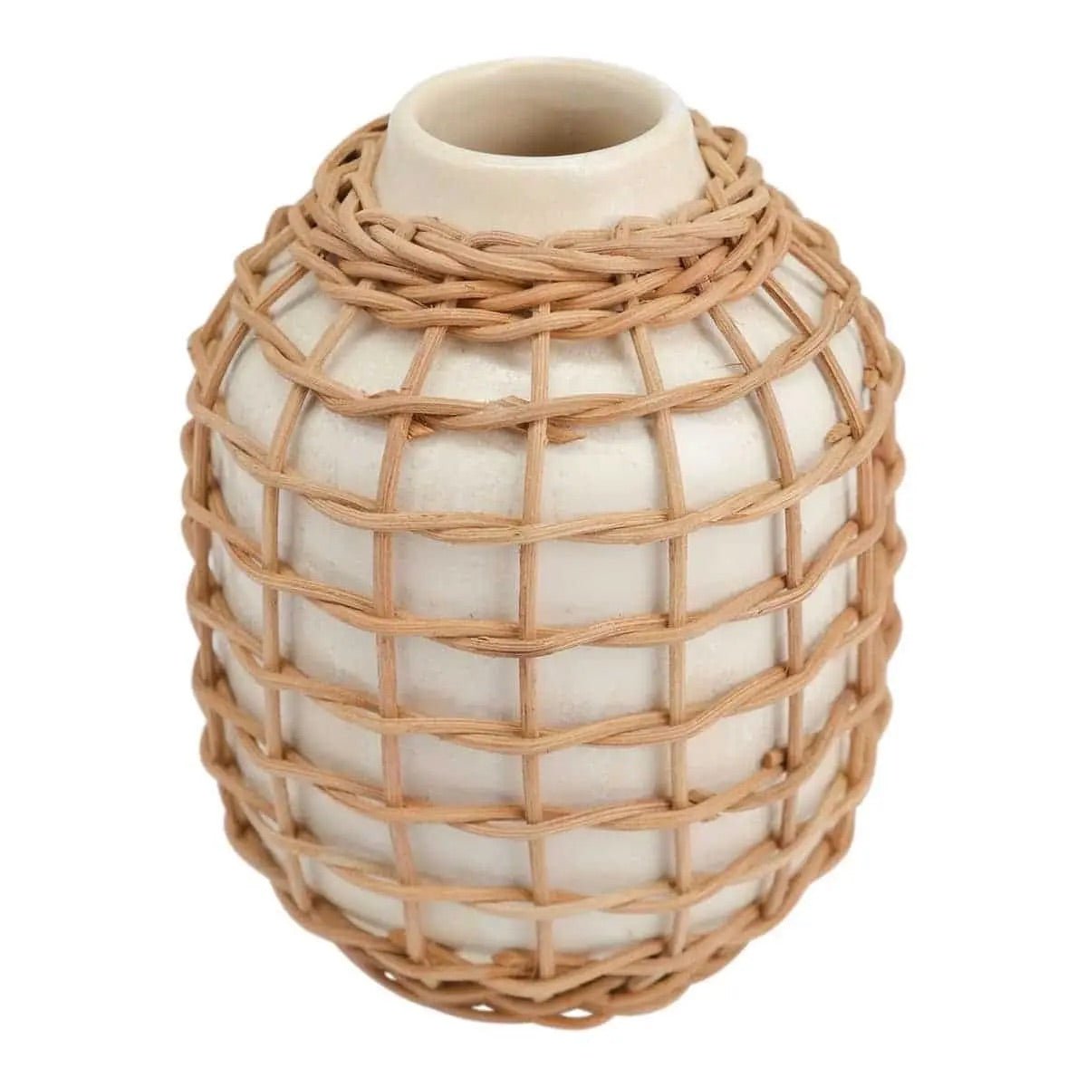 Rattan Vase White