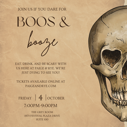 BOOs & BOOZE Halloween Party