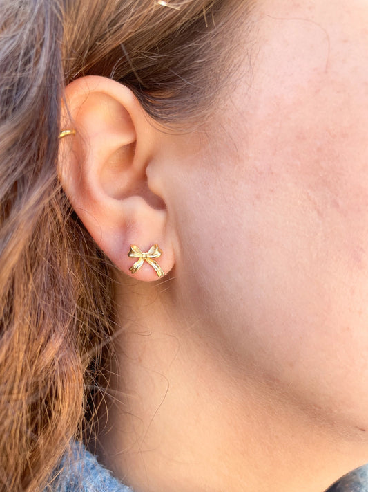 Solid Bow Stud Earrings