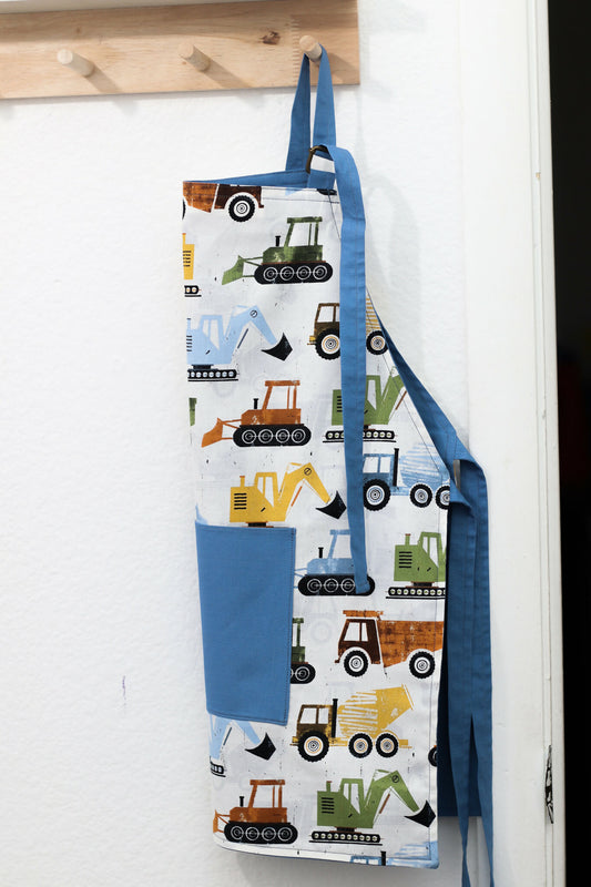 Kid's Apron In Blue Construction