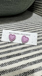 Lavender Heart Studs