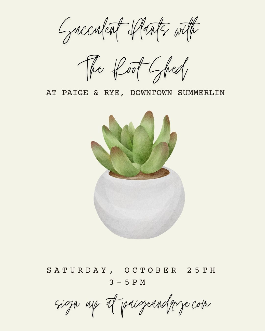 Succulent Class with The Root Shed