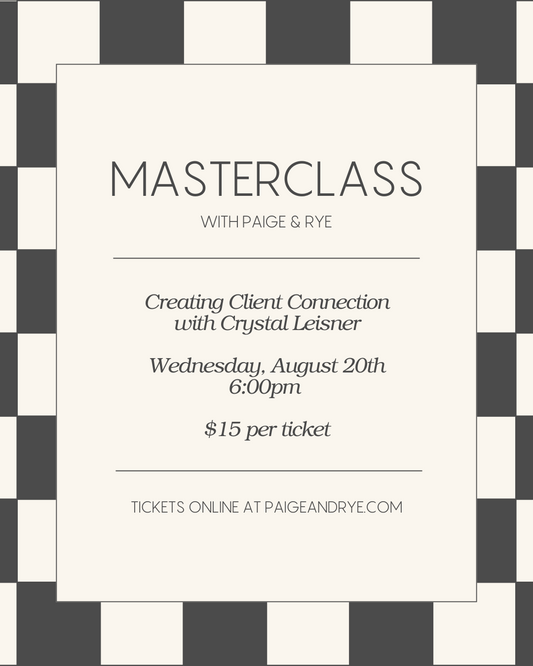 Masterclass at Paige & Rye with Meraki Salon
