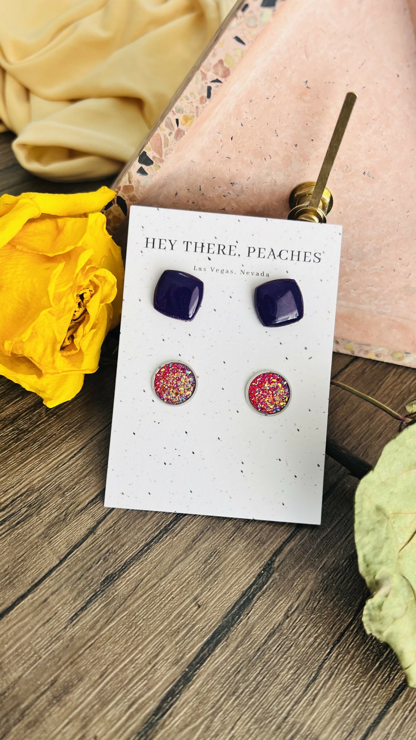 Purple Stud Pack Earrings