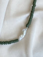 Asymmetric Necklace With Pearls In Silver Tone