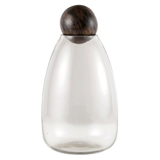 Glass Carafe with Wood Stopper
