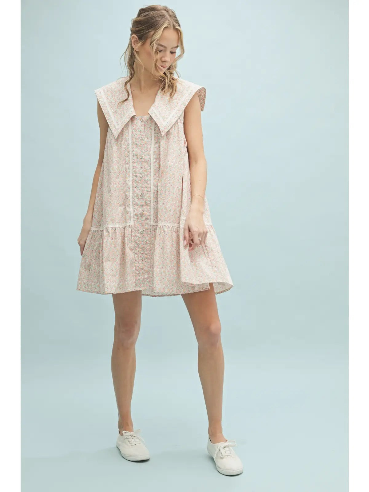 Collared Floral Mini Dress