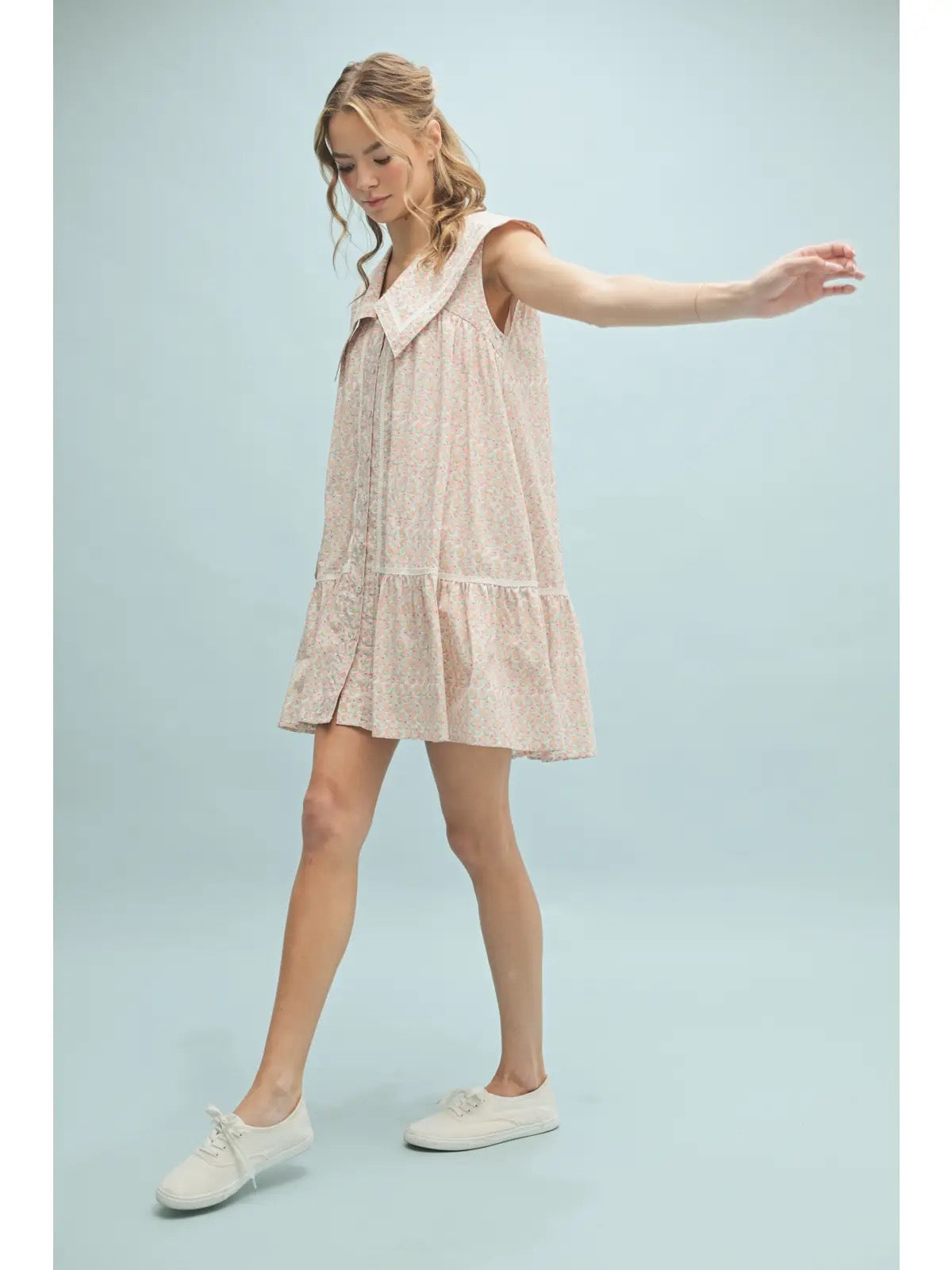 Collared Floral Mini Dress