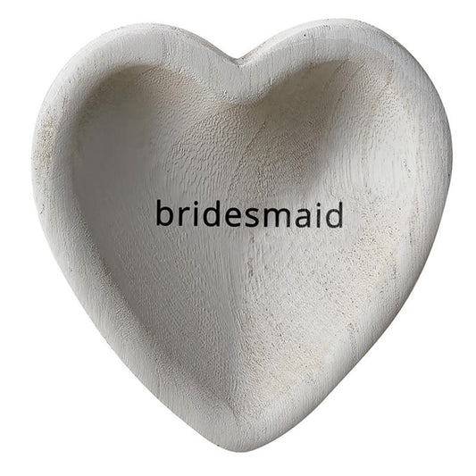 Gray Paulownia Heart Trinket Tray - Bridesmaid