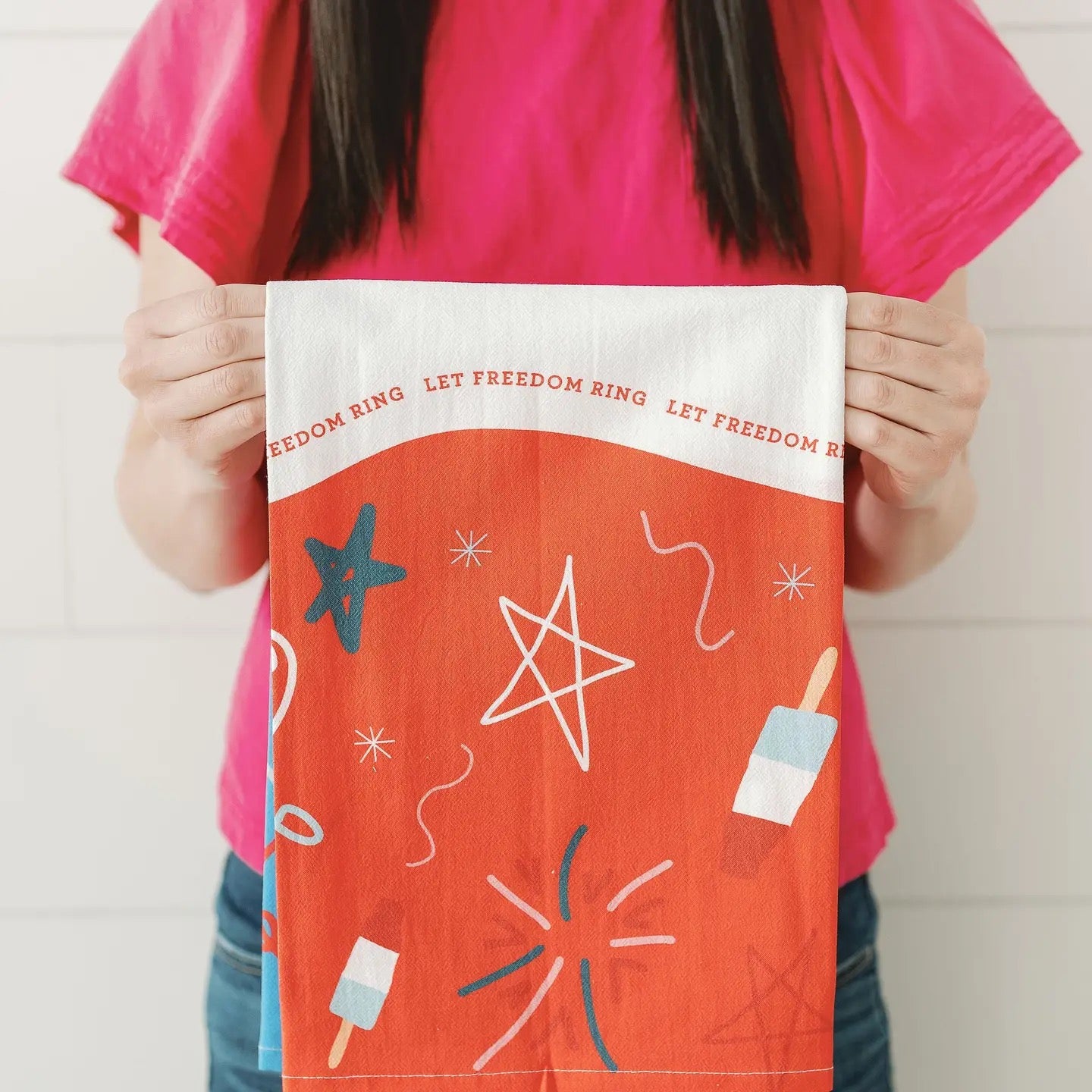 Let Freedom Ring | Colorblock Kitchen Towel, 4th of July