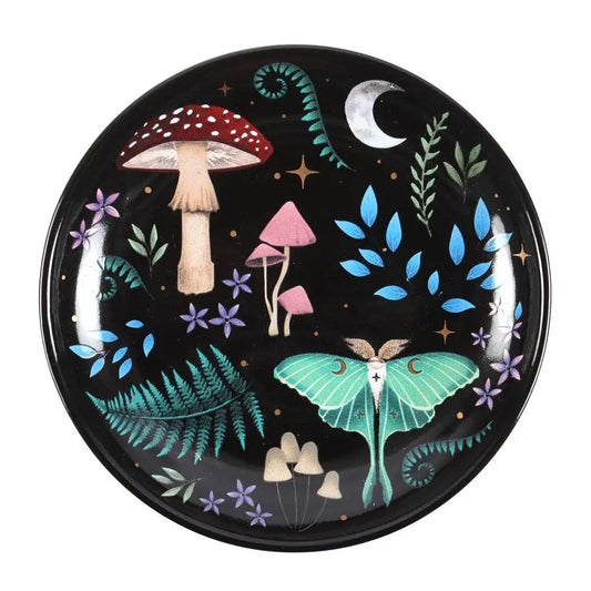 Round Dark Forest Print Trinket Dish