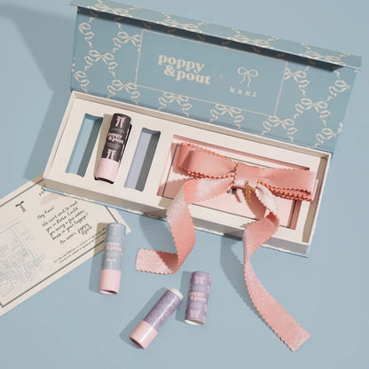 Lip Balm Trio Gift Kit- Poppy & Pout