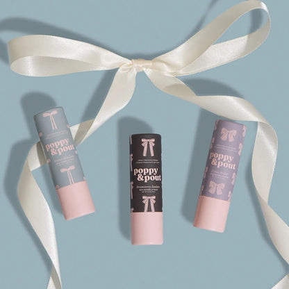 Lip Balm Trio Gift Kit- Poppy & Pout