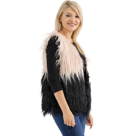 Ombre Faux Fur Vest