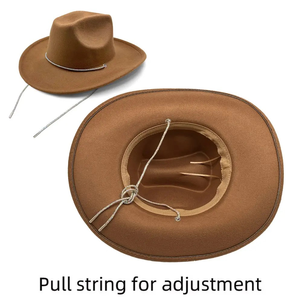 Bling Strap  Cowboy Fedora Hat
